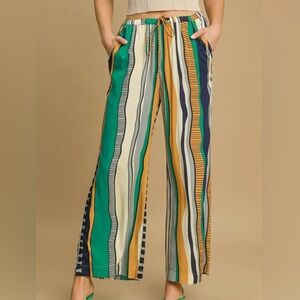 NWT Umgee Wide Leg Abstract Print Pants